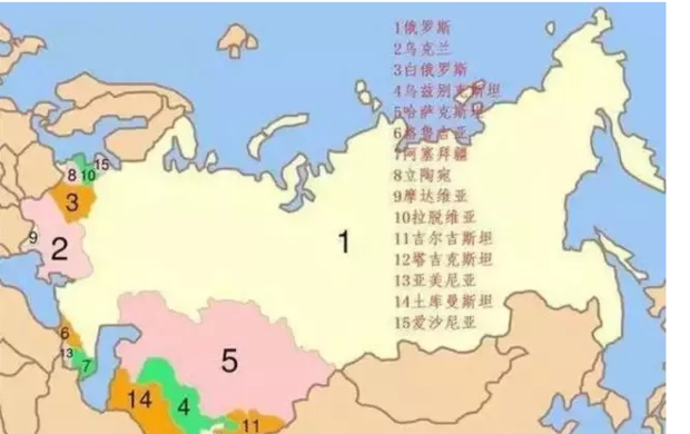 苏联解体时间,变成几个国家名单地图