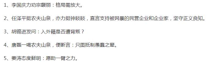 大反转五大名人站队农夫山泉网友们娃哈哈能赢吗